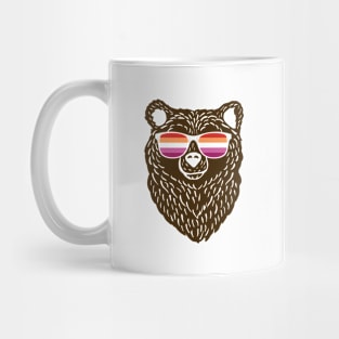 LGBTQ Bear Cool Sunglasses Progressive Lesbian Flag Mug